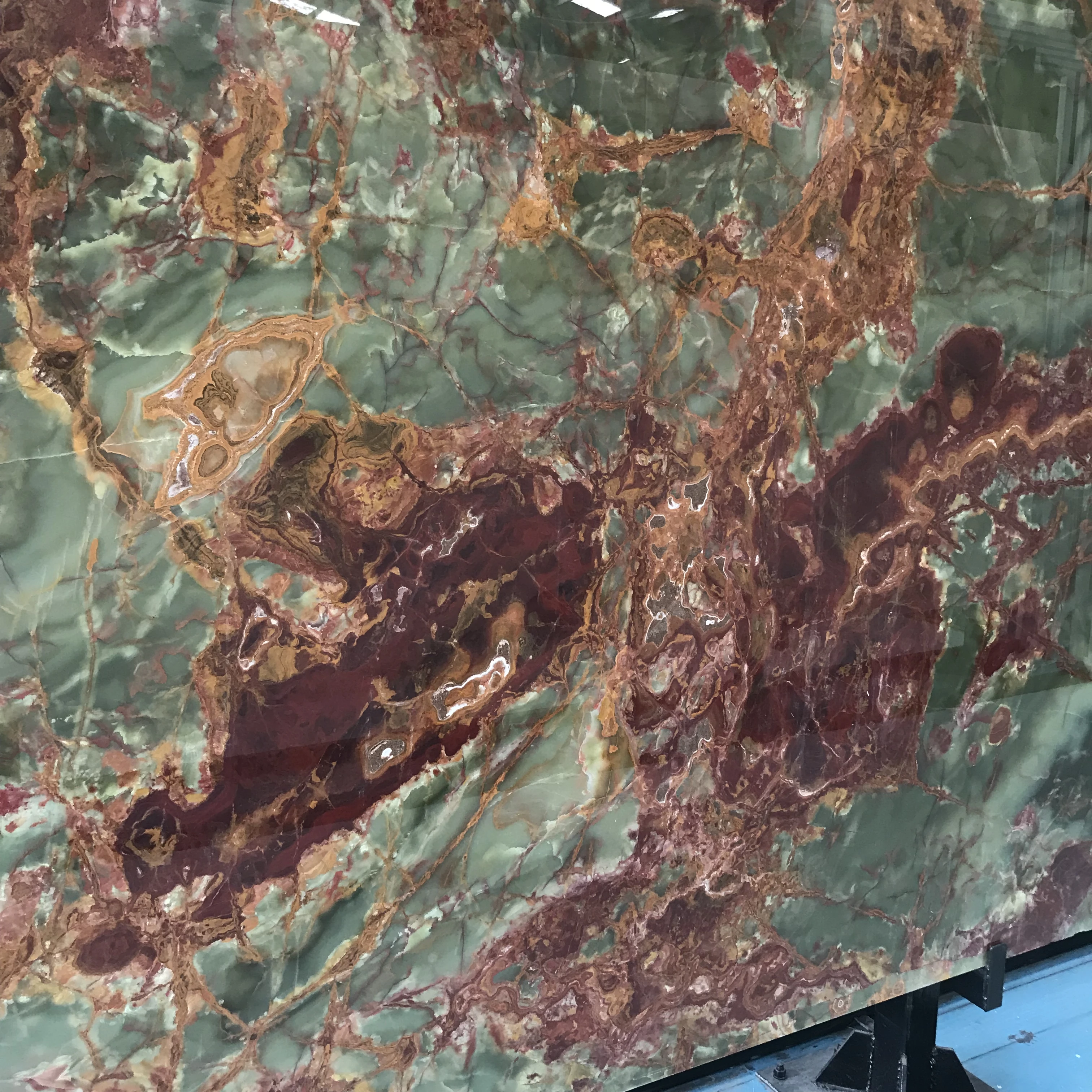 
Chinese Traditional Dark Green onyx Glazed Natural Marble Stone Slab 