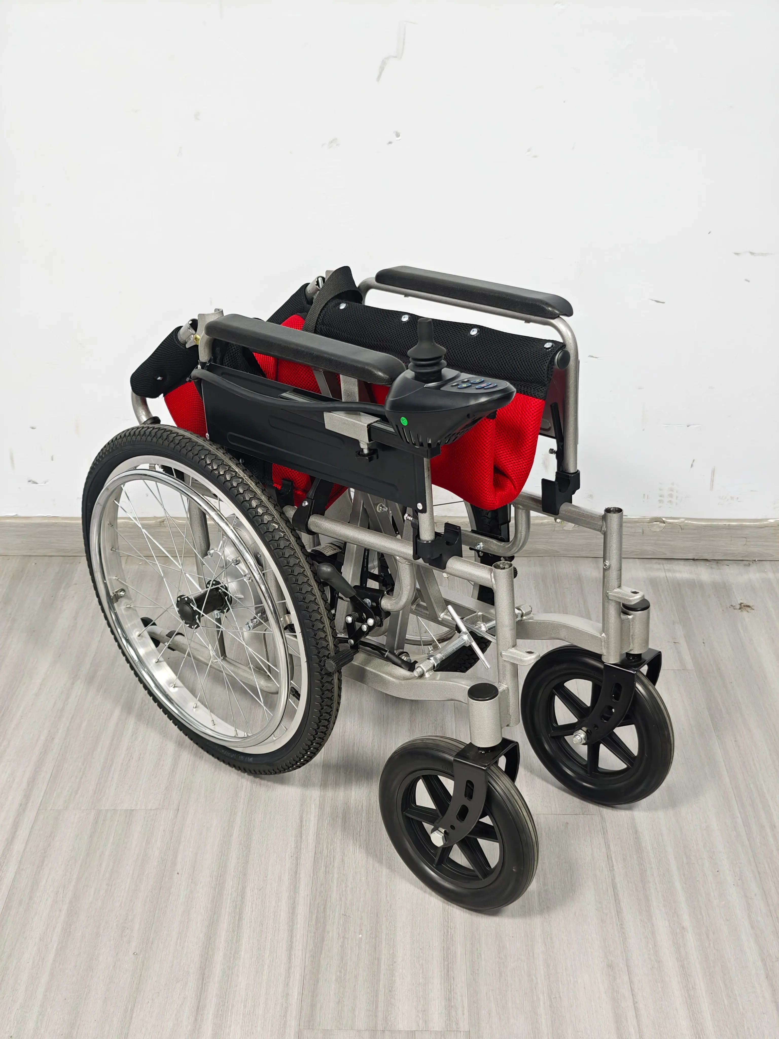 Dual Motor One-handed Control Component Adjustable Suitable for the Elderly and Disabled Quick Fold Electric Wheelchair