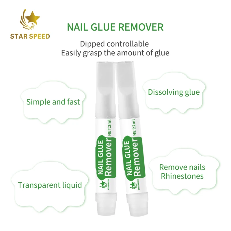2ml remover of nail glue for press on nails fast removal of false nail tips odorless and no hurt to fingernails