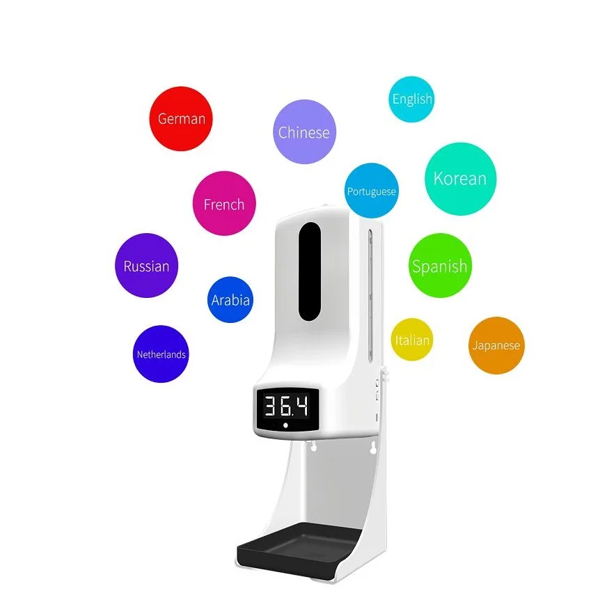 Saytotong 2021 new  k9 pro x wall mount thermometer with 12 lanagues k9 pro soap dispenser