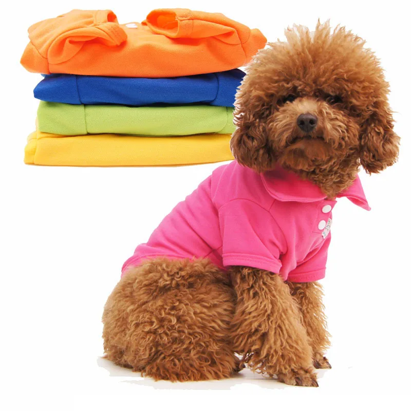 wholesale fashion candy color dog polo shirt cotton dog shirts blank clothes