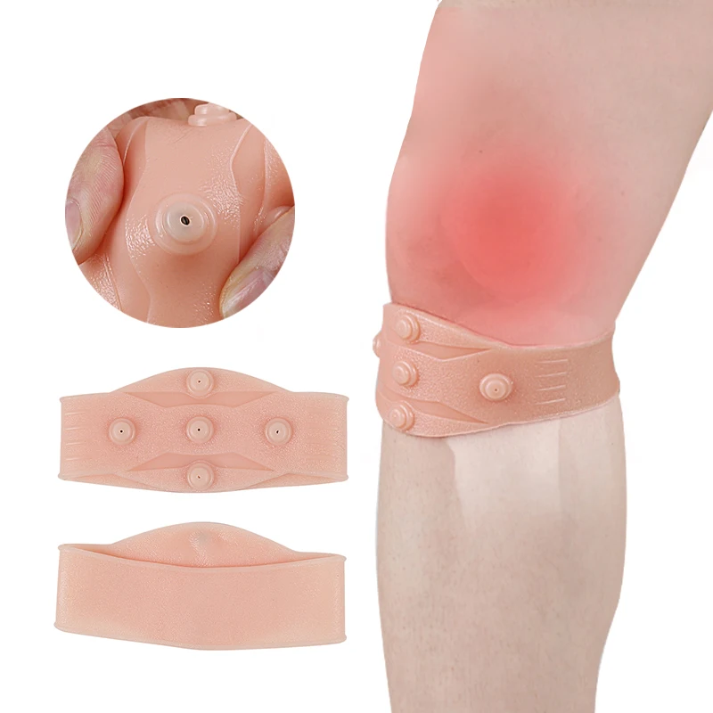 Custom basketball running workout soft silicone gel magnetic patella tendon strap knee support band