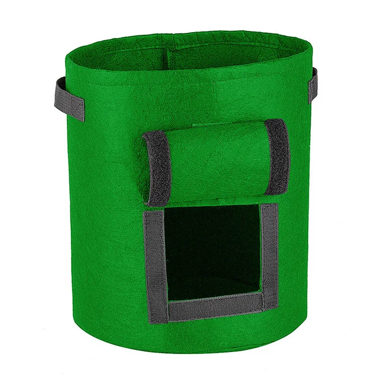 Perfectbio wholesale custom 5 / 7 / 10 Gallon breathable  fabric pots felt garden potato grow bag with handle for tree farms