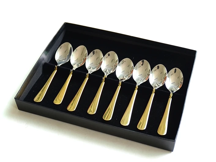 
High Quality Gold Dinner Spoon Cutlery Set Stainless Steel Healthy Dinner Spoon 