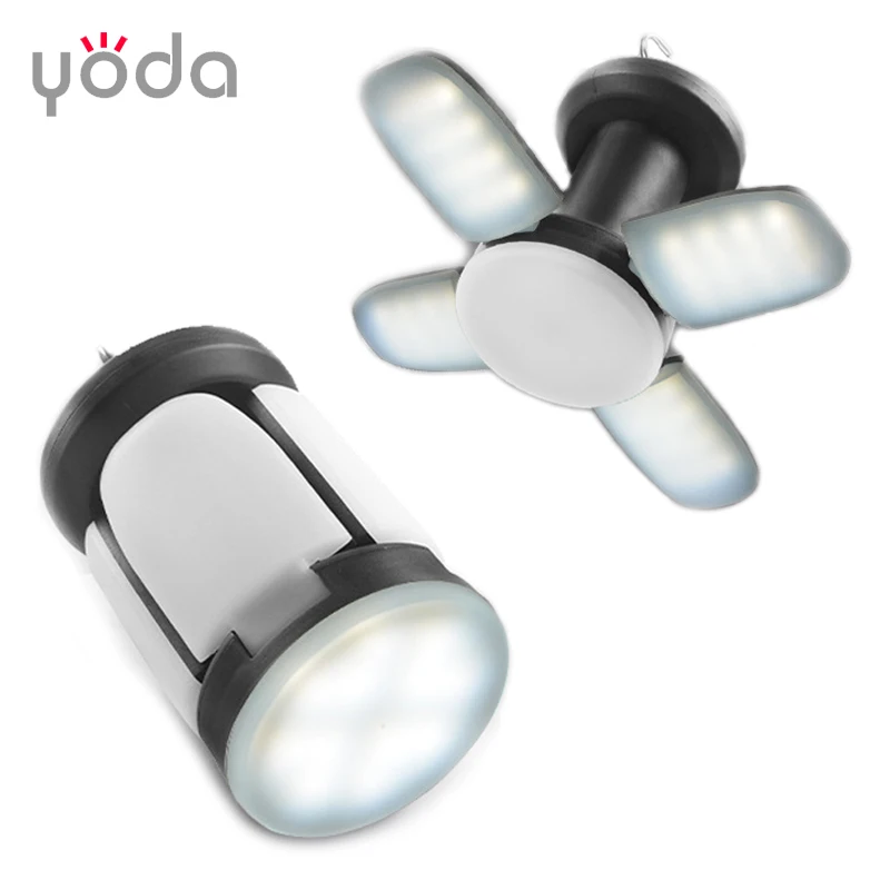 4 fan-leaf shaped Folding Portable ABS Hangable Rechargeable Solar LED Camping Light for Tent Outdoor Use