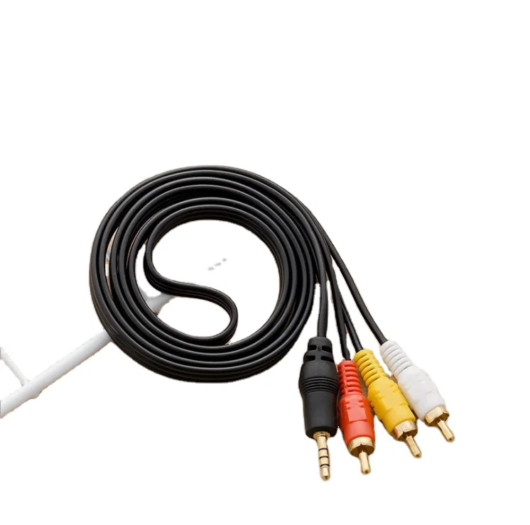 Factory wholesale oxygen-free copper 3.5mm to Lotus 2RCA audio connection AV cable one point three audio cable