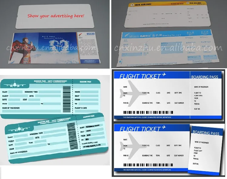 
Wholesale Thermal paper card airline boarding pass entrance ticket paper clothing hang tag 
