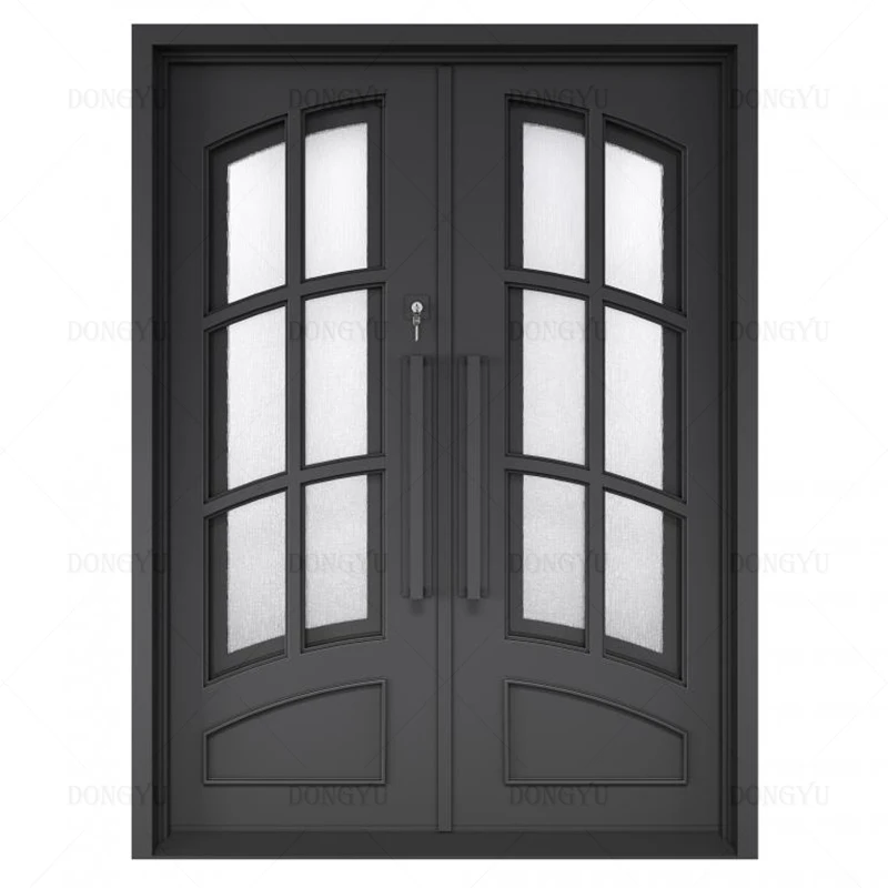 Dubai Contemporary Ancient Hand-forged polished anti-rust waterproof 3D carved  iron main door/used wrought iron door gates