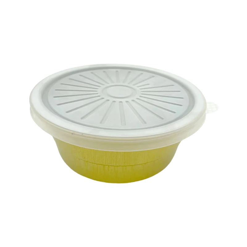 450 мл, одноразовая упаковка для еды на вынос, Круглый ланч-лоток, контейнер из алюминиевой фольги