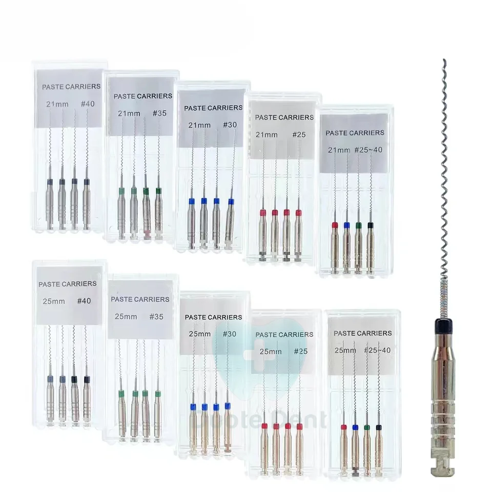 Taper Stainless Steel Endo Files Reamer Files Dental Flexible Rotary Files Endo Paste Carriers Root Filler Lentulo 21mm 25mm