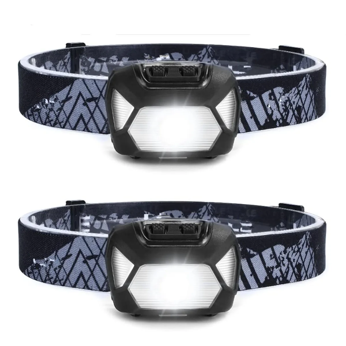 3*AAA battery operated Super Bright White light+red light+green light  Headlamp Headlight Flashlight with Adjustable Headband