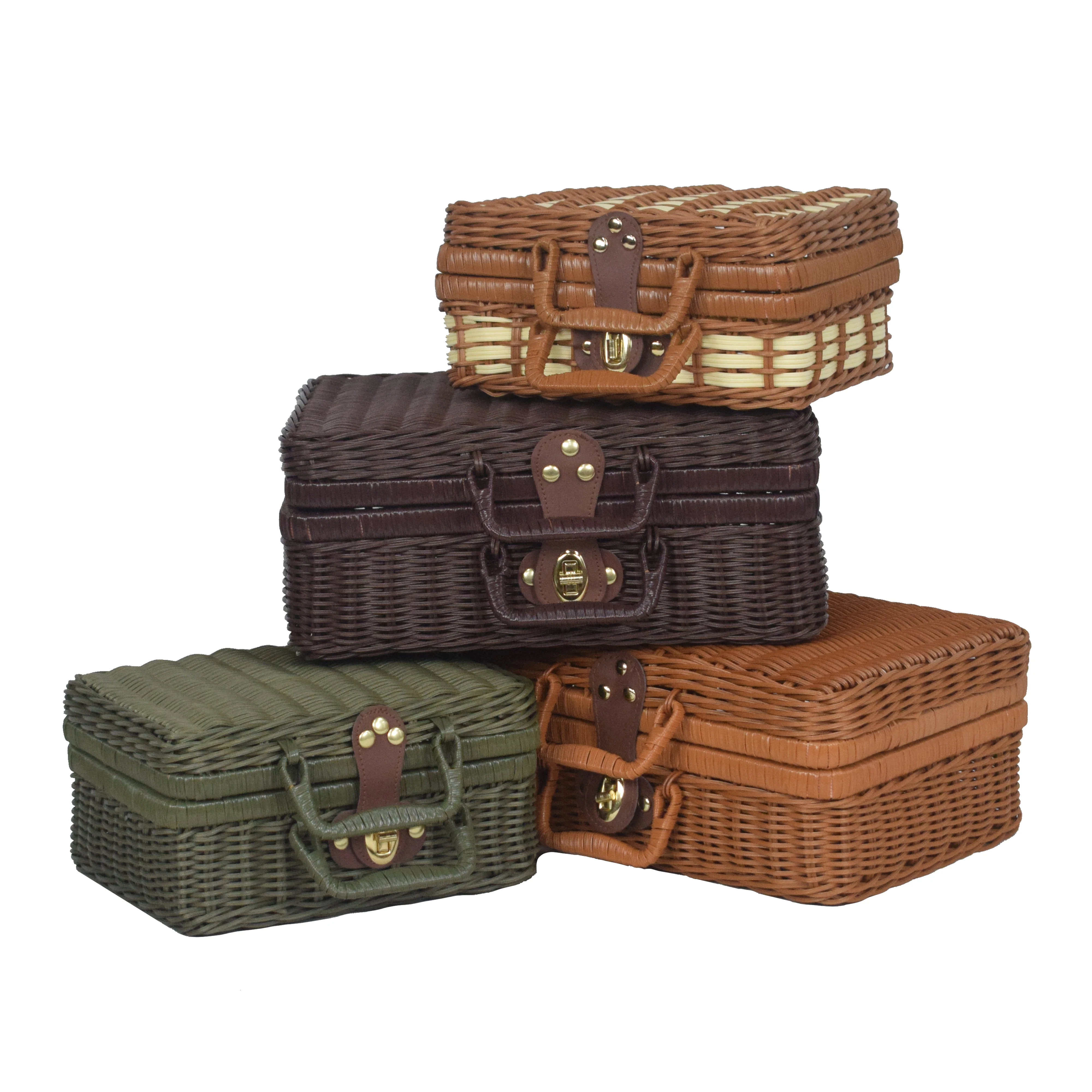 New products best selling rattan case retro portable storage box rattan woven storage box