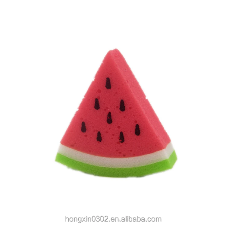 OEM Cartoon Cute Fruit Shape Printed Baby Bath Sponge Wholesale Bath Puff Sponge Shower