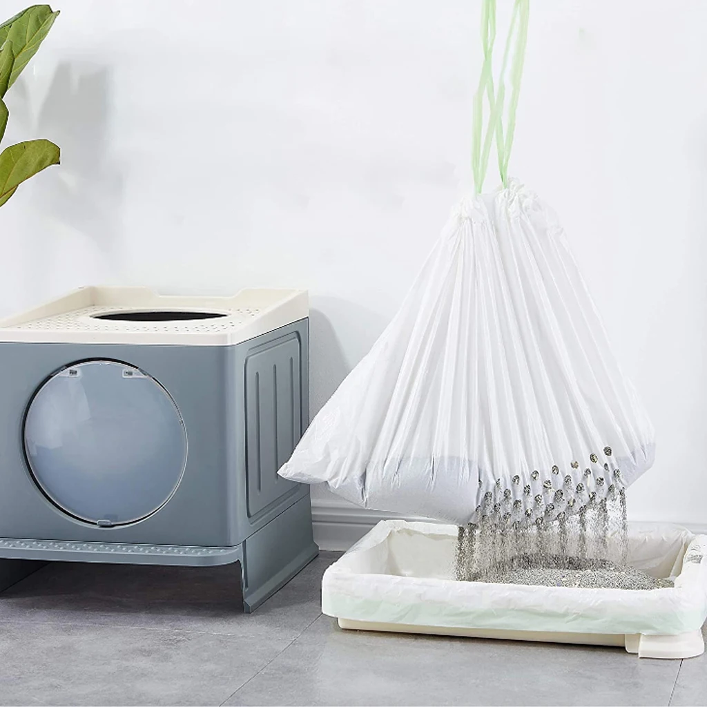 Disposable Waste Fast Sifting Filtering Bag Portable Thick Plastic With Drawstring Cat Litter Filter Bags