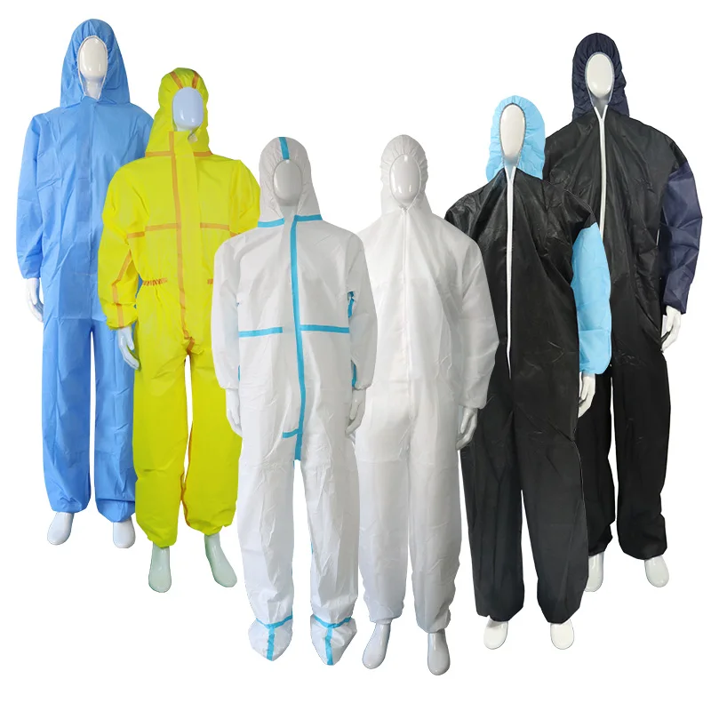 Different colors ppes safty protective disposables coverall workwear suit disposable suit coverall