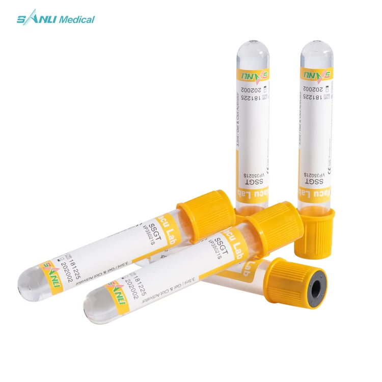 Manufacturers Direct Separation Hose Yellow Stopper Gel Blood Collection Tube With Clot Activator Separating Gel