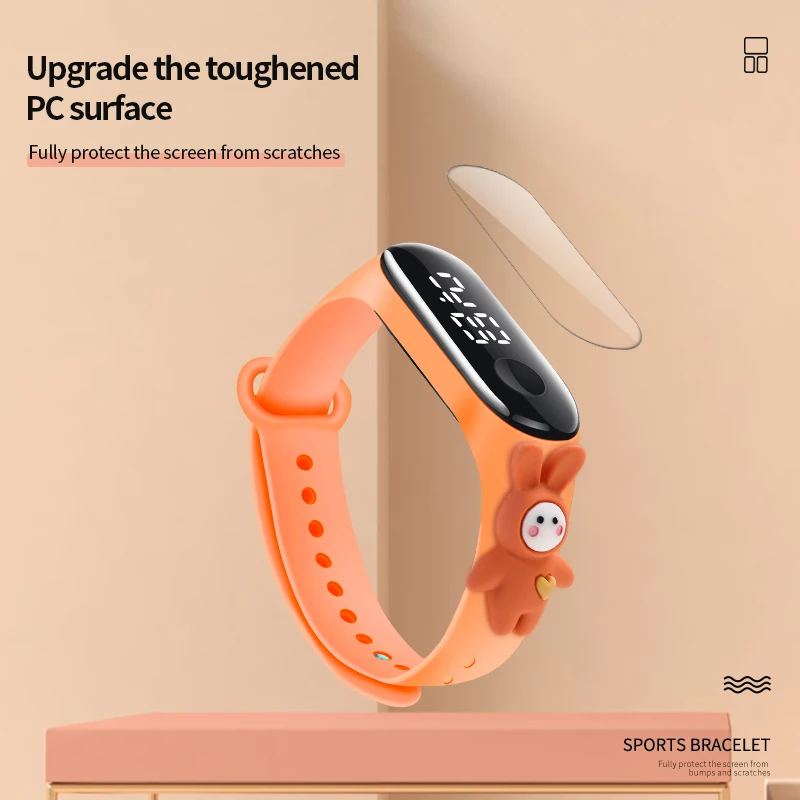 Toy Wrist band Sports Screen Belt Silicone Bracelets Led Digital Watches Rubber G Shock For Boys Mini Analog Cartoon Watch