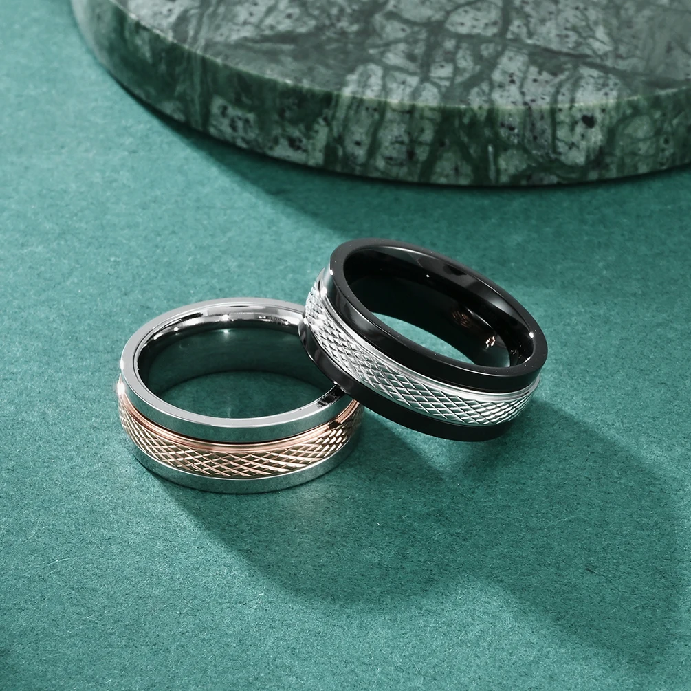 Trendy Simple Stainless Steel Slewing Ring Wholesale Spinning Rings Men Ring Jewelry Manufacturers