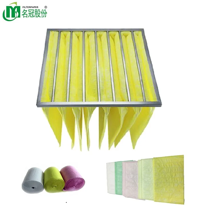 Inner 6-8 pockets Bag Ultrasonic-bonding  Medium Efficiency Bag Filter Media