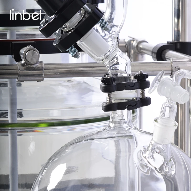 UL 500mL 1L 5L 10L 20L 50L 100L 200L Lab Pilot Batch Vessel Agitator Tank Double Layer Jacketed Glass Reactor