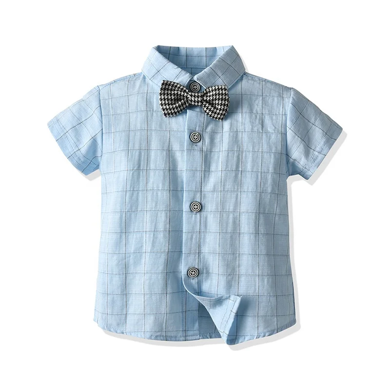 High Quality Summer Short Sleeve cotton babi clothes smocked children toddler boys clothing for 6 month baby