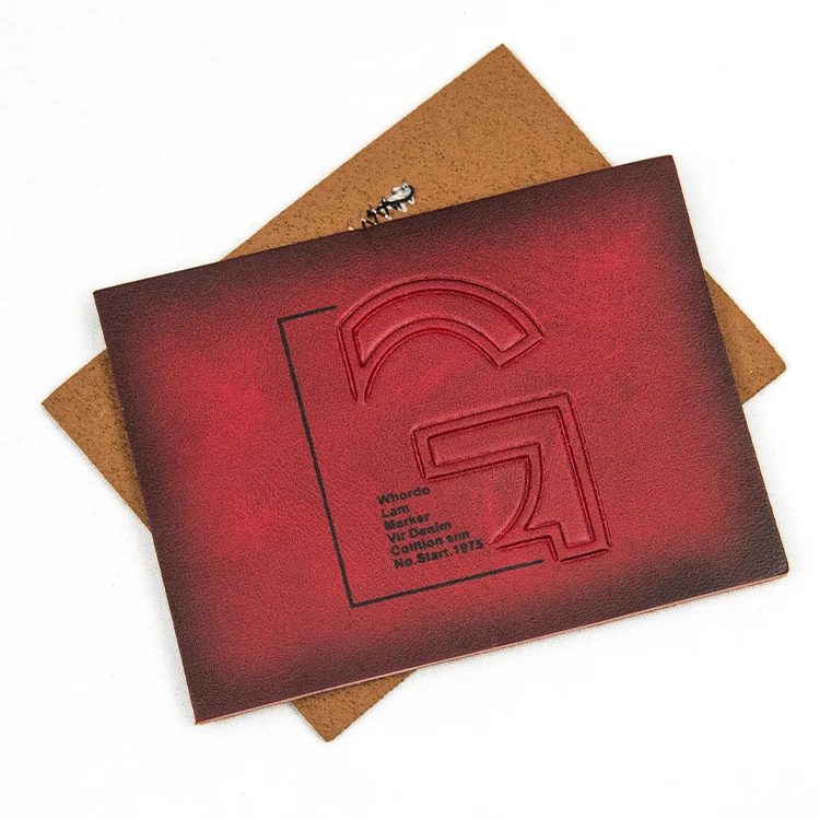 Wholesale Price Custom Garment Embossed Jeans PU Leather Label and Tags for Clothing