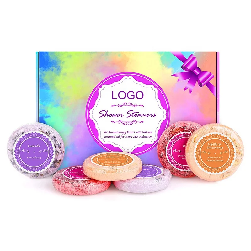 Amazon Hot Selling Custom Fizzies Private Label Custom Packing Natural Vegan Organic Shower Steamers Set