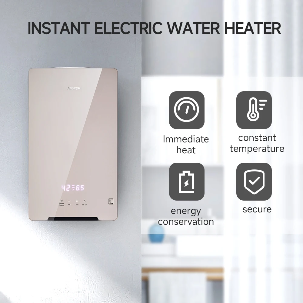 2024 New Hot Bathroom Electric Water Heater Instant Heating with Plastic Housing Wall Mounted for Household Hotel Garage Use