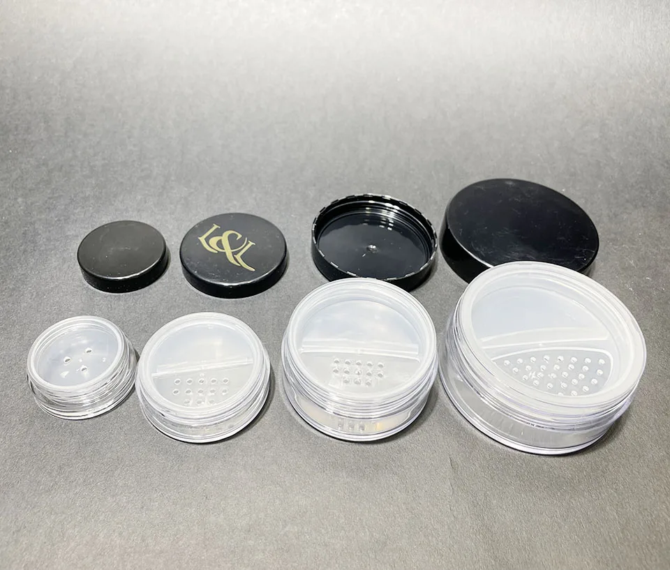 5g 15g 20g 30g empty loose powder container blusher containers cosmetic jar with sifter for foundation powder