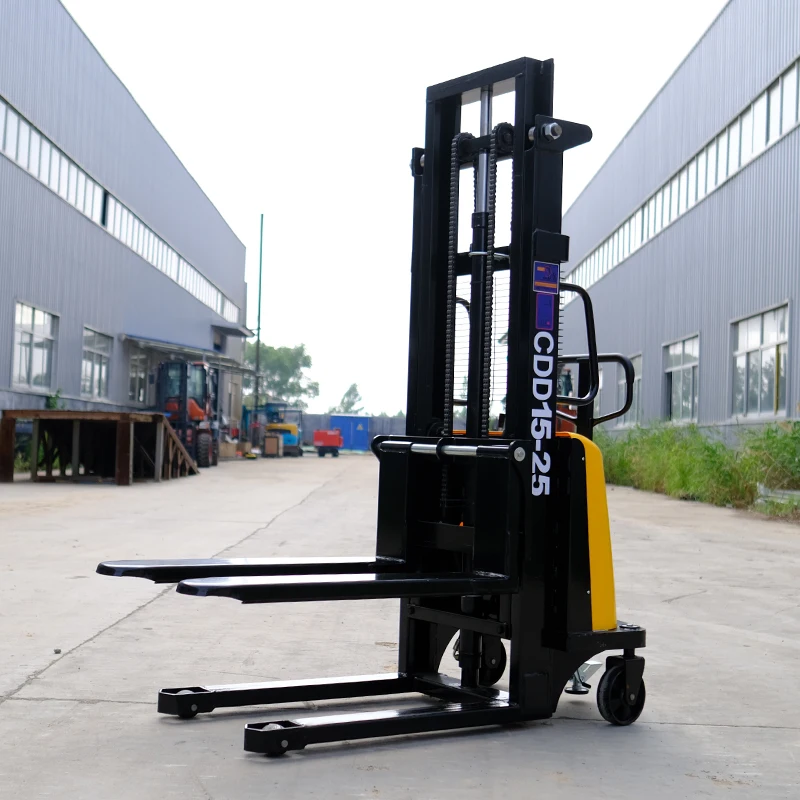 High Performance Forklift 1.5 ton 2 Ton Small Semi Electric Stacker Pallet Truck Fork Lift for Warehouse Using