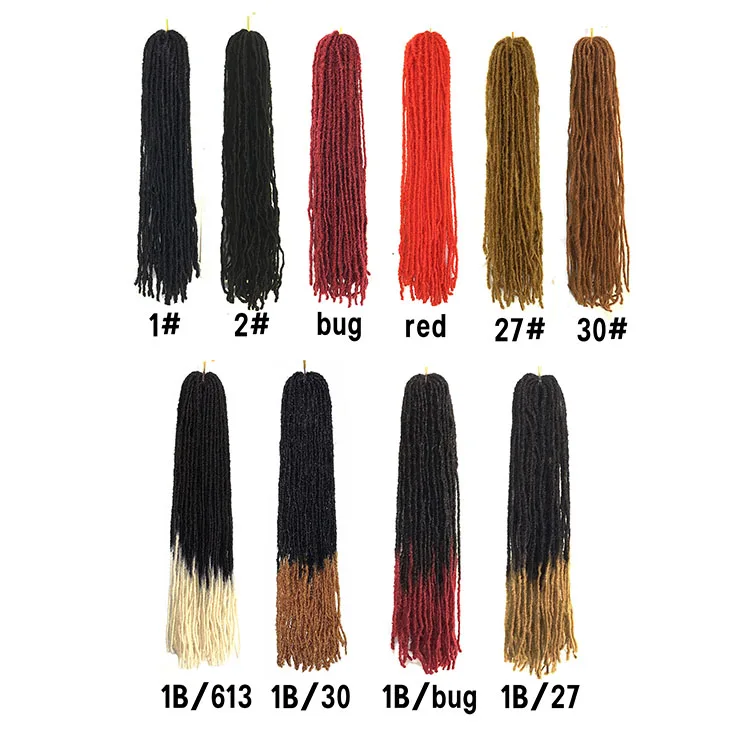 Wholesale Soft Sister Locks Hair Extension Afro Crochet Braids Ombre 18 Inch Sister Locs Synthetic Hair for Women Locs Crochet