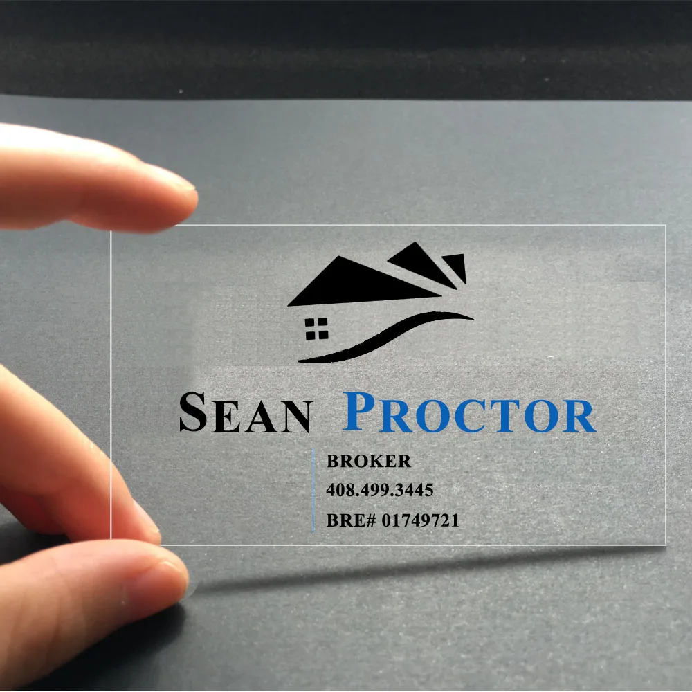 high quality custom CMYK printing waterproof visiting card clear pvc card transparent plastic business cards