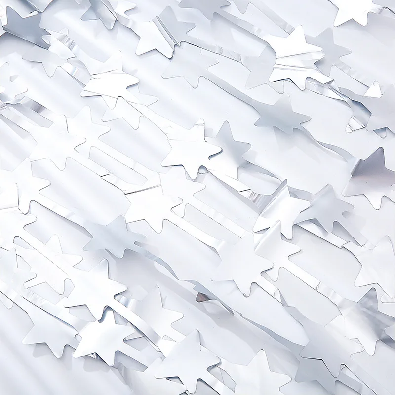 Ychon Metallic Foil Tinsel Fringe Backdrop Door Fringe Twinkle Star Garland for Birthday Wedding Party Photo Backdrop