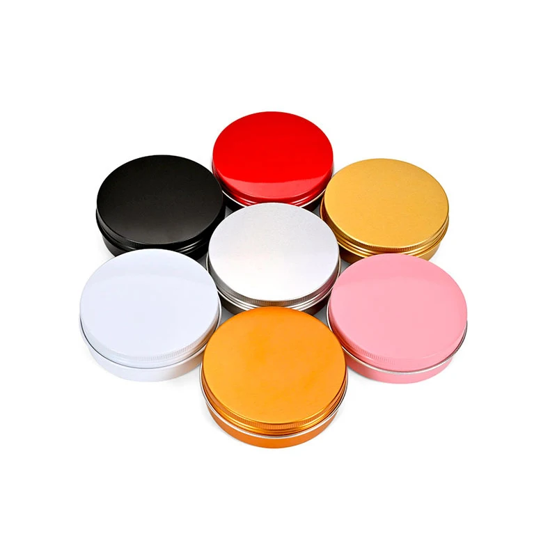100g Round Storage Balm Oils Tea Packaging Cosmetic Cream Candy Spice Pill Mint Small Metal Aluminium Tin Box With Screw Lid Jar