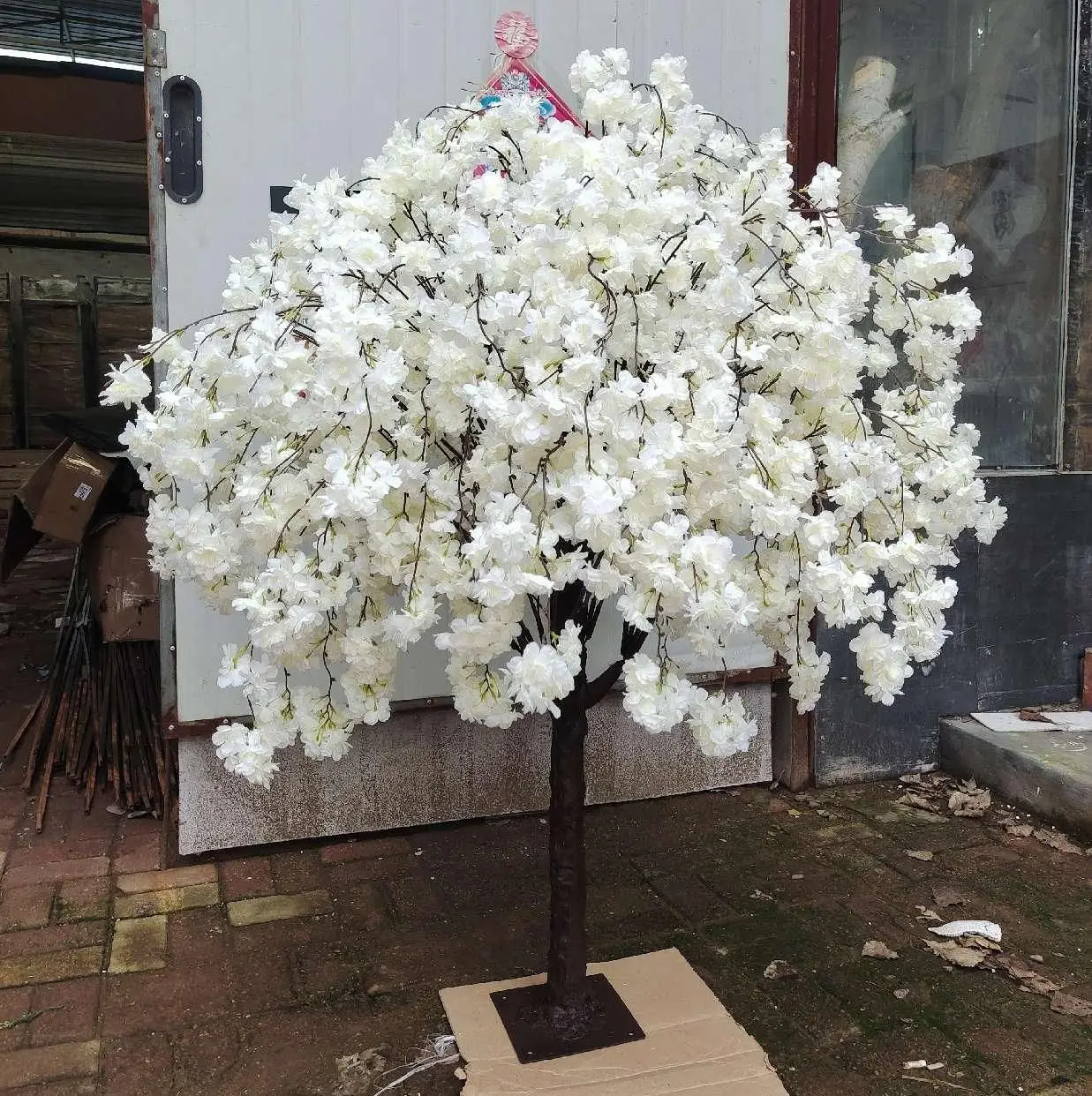 Yirong Fake Cherri Tree Wedding Table Centerpiece Indoor 5ft Branches Flowers Fake White Pink Artificial Cherry Blossom Tree