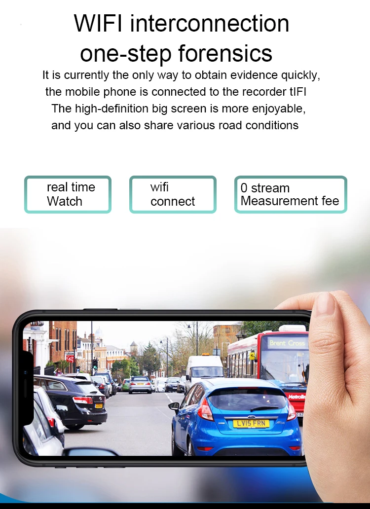 HOLROADX 4K HD Hidden G-sensor Wifi App Night Version Driving Recorder Dash Cam for Benz V260 2016-2019
