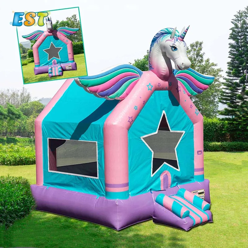Red Unicorn Inflatable Castle new design Pegasus Bouncing House for sale