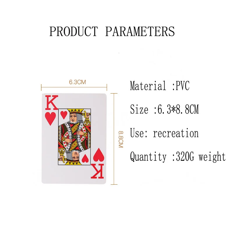 Wholesale Custom Print Plastic Pvc Durable Waterproof Plastic Playing Cards big characters Texas  Poker Cards With Custom Box