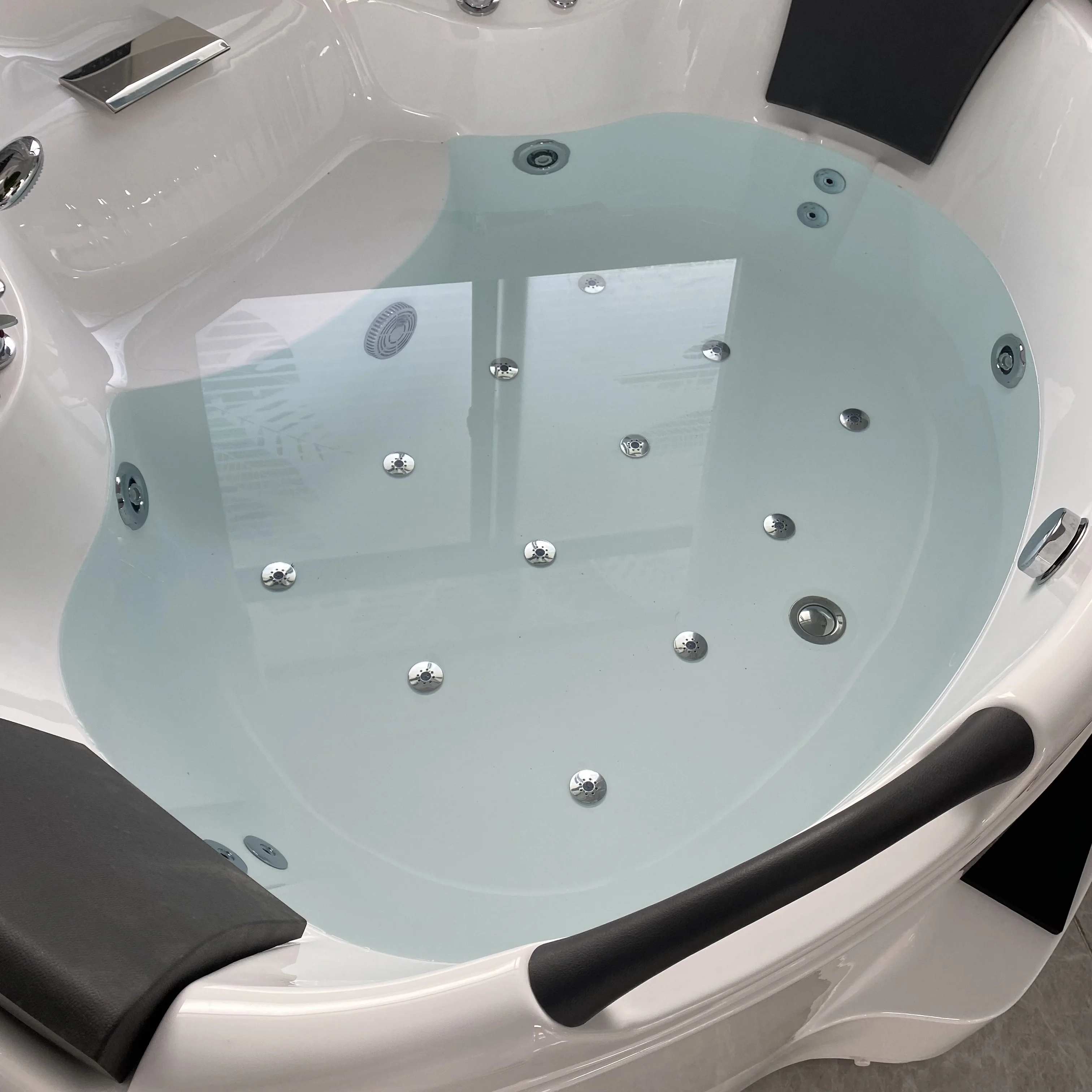 Wholesale Acrylic Massage Bathtub with Handle Deep Jetted whirlpool Bath Hot Tubs Big Spa for Two Person