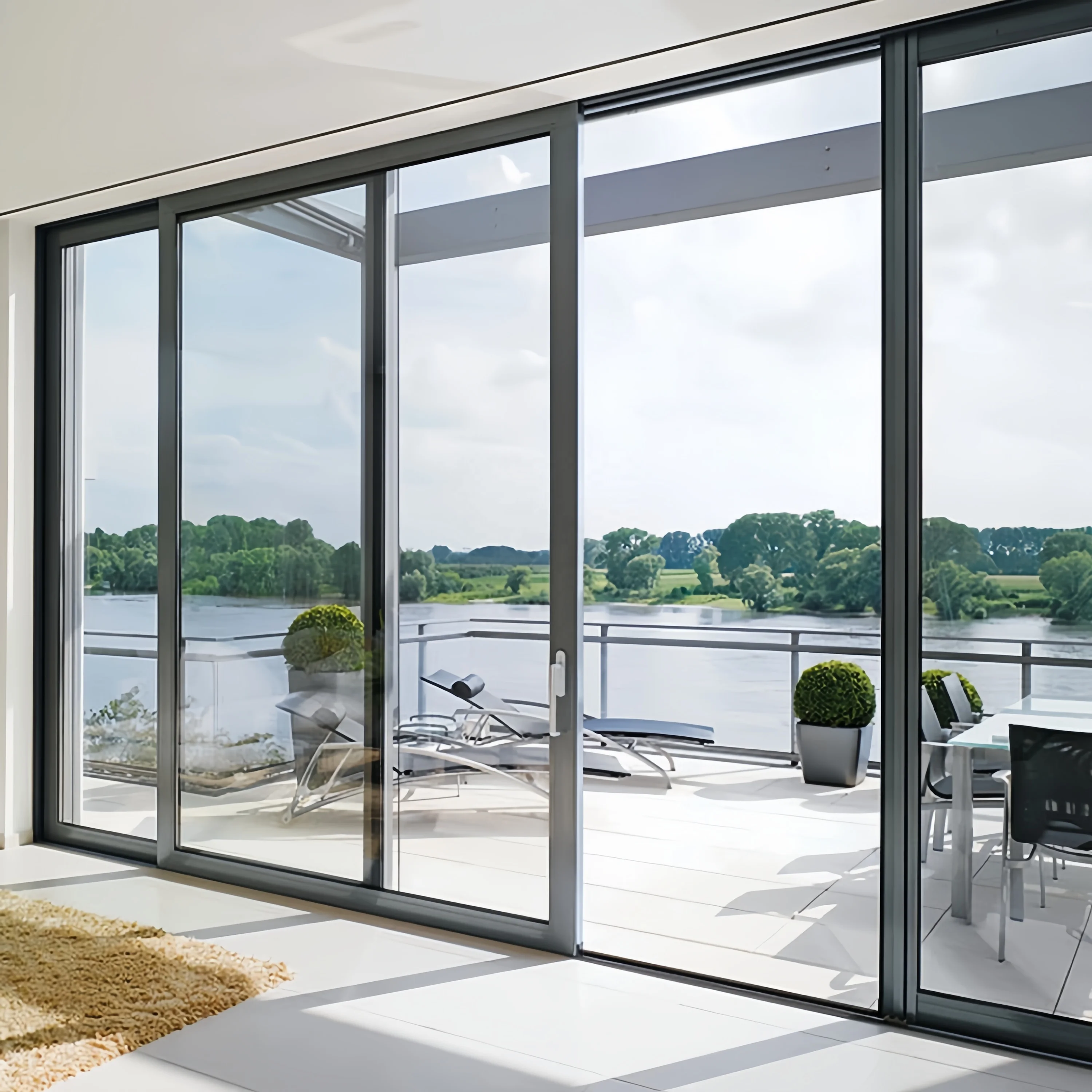 customized outdoor double glazed Residential houses waterproof soundproof door sliding door large heatproof slide doors for sale