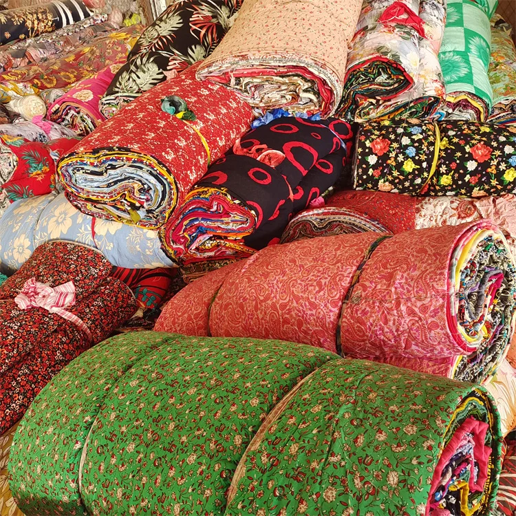 Hot Sale Low Price Inventory Rayon Printed Cut Pieces1-5Meters Ladies Skirt Fabric