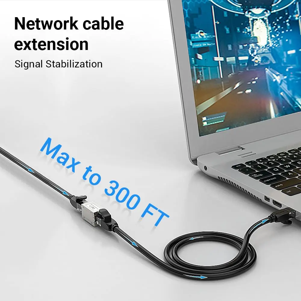 Cat7 Ethernet Coupler Female to Female Connector 10Gbps RJ45 Coupler Ethernet Extender