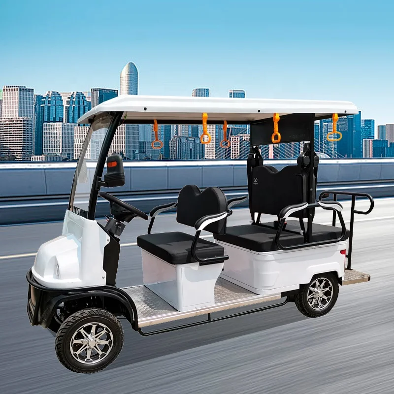 E680 Elderly Six-Seater Electric Pedicab Four-Wheel Walking Car with Sunshade for Scenic Sightseeing