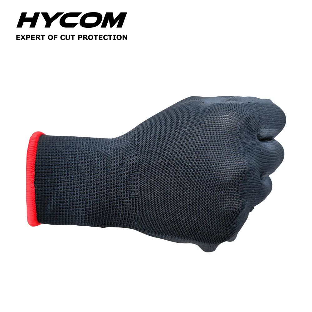 Черные дышащие рабочие перчатки HYCOM P13P EN388 4131, ультратонкие рабочие перчатки из искусственной кожи с защитным покрытием для легкой работы
