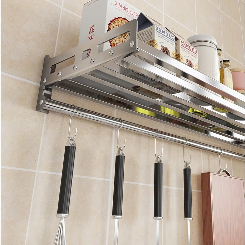 Stainless Steel Metal Kitchen Shelf Wall Mounted Rack Microwave Oven Stand