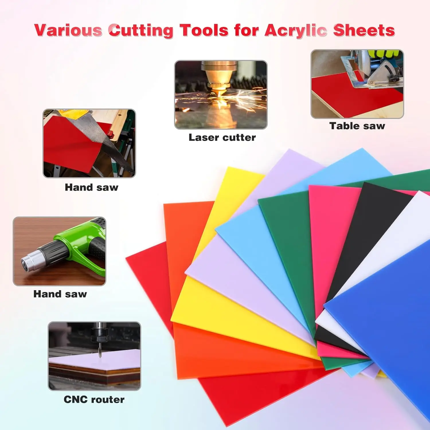 Acrylic Sheets 3 mm for Laser Cutting, Opaque Acrylic Sheets Acrylic Panel with Protective Paper for Laser Engraving DIY Crafts