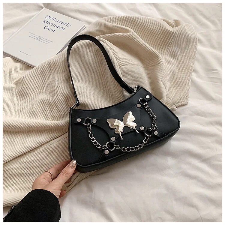 2024 best-selling wholesale mini exquisite bow chain handbag motorcycle street photo women shoulder saddle bag sweet cool style