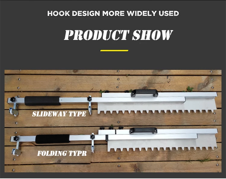 
800mm Folding Cement Self Leveling Gear Rake Hot Stainless Steel Notched Squeegee with Slideway Gear Rake 