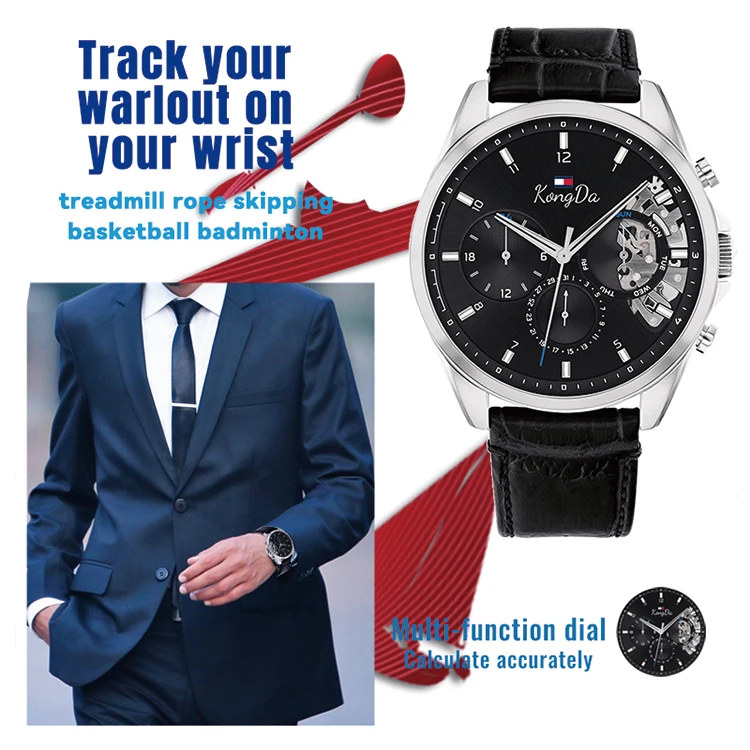 Black/Brown Leather Strap TH Brand Watches Chronograph Quartz VD53 Japan Movt with 5ATM Waterproof Original Unisex Watch