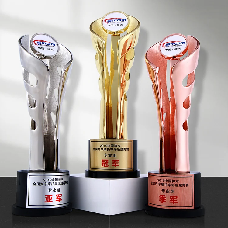 crystal metal trophy awards for customized engraving